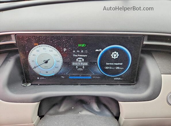 5NMJFCAE9NH096331 2022 HYUNDAI TUCSON Gray Вид щитка приладів