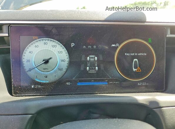 5NMJFCAE9NH128176 2022 HYUNDAI TUCSON Gray Սարքավորումների վահանակի տեսք