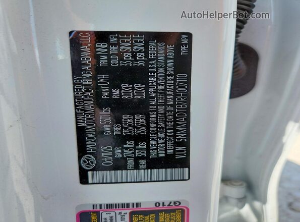 5NMMADTB7RH007110 2024 GENESIS GV70 White Vista del compartimento del motor