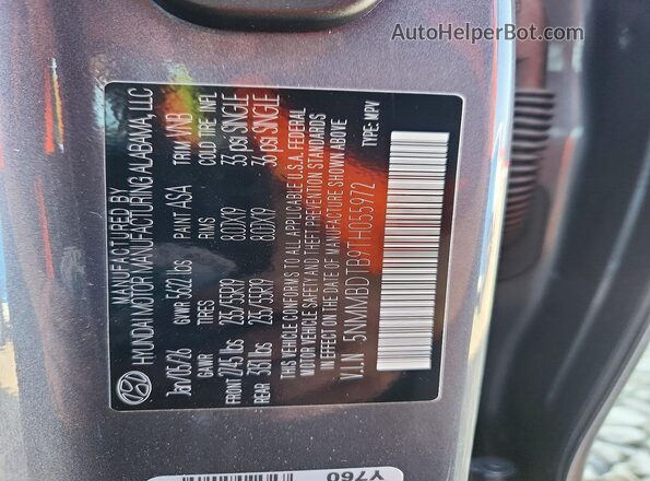 5NMMBDTB9TH055972 2026 GENESIS GV70 Blue Vista interior de 360 grados