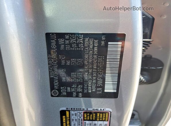 5NMP14GL9TH153953 2026 HYUNDAI SANTA Серебряный Вид наклейки с VIN-кодом