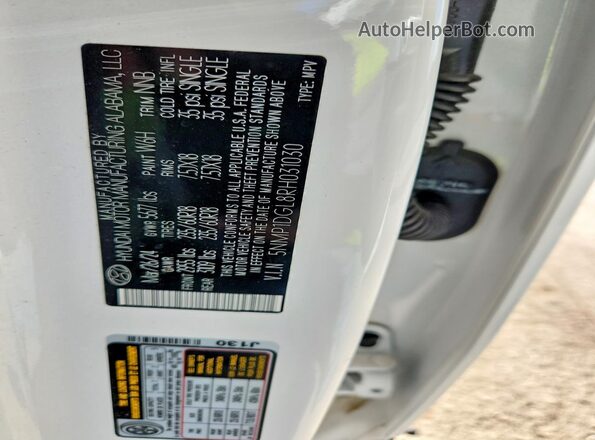 5NMP1DGL8RH031030 2024 HYUNDAI SANTA White სალონის 360-გრადუსიანი ხედი