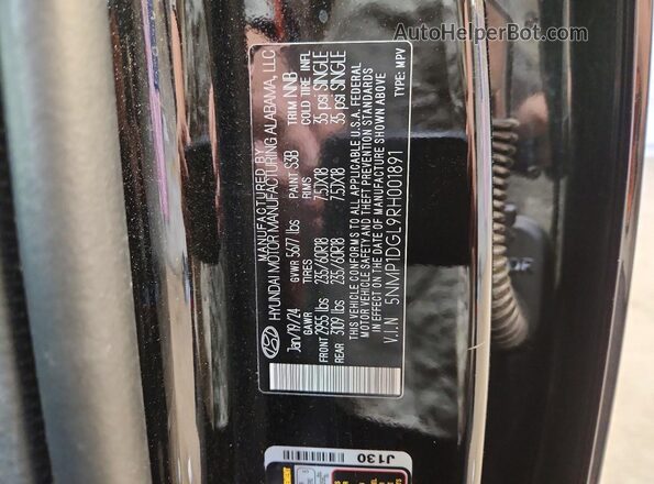 5NMP1DGL9RH001891 2024 HYUNDAI SANTA Black VIN კოდის სტიკერის ხედი