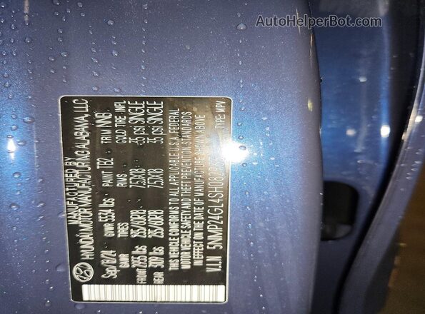 5NMP24GL4SH082933 2025 HYUNDAI SANTA Blue Vista del compartimento del motor
