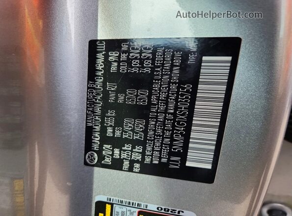 5NMP34G1XSH035756 2025 HYUNDAI SANTA Серебряный Вид подкапотного пространства