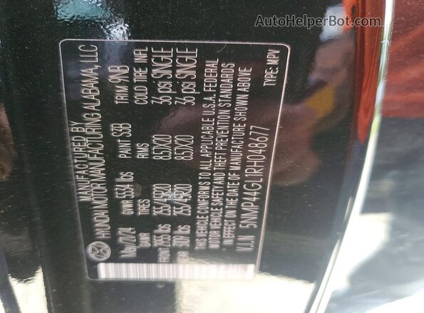 5NMP44GL1RH048677 2024 HYUNDAI SANTA Черный Вид наклейки с VIN-кодом