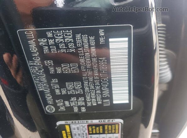 5NMP4DGL1TH189854 2026 HYUNDAI SANTA Black VIN sticker view