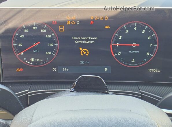 5NMP54GL7RH033355 2024 HYUNDAI SANTA Silver ხელსაწყოთა პანელის ხედი