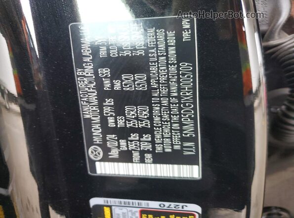 5NMP5DG1XRH005709 2024 HYUNDAI SANTA Black Engine compartment view