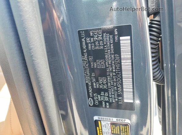 5NMP5DGL2TH173269 2026 HYUNDAI SANTA Gray Вид наклейки з VIN-кодом