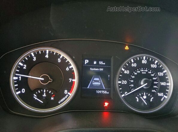 5NMS23AD1KH102349 2019 HYUNDAI SANTA Silver Vista del cuadro de instrumentos