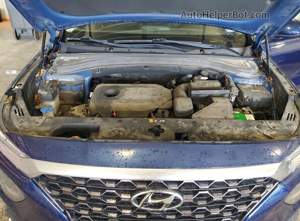 5NMS23AD2KH110024 2019 HYUNDAI SANTA Blue ძრავის განყოფილების ხედი