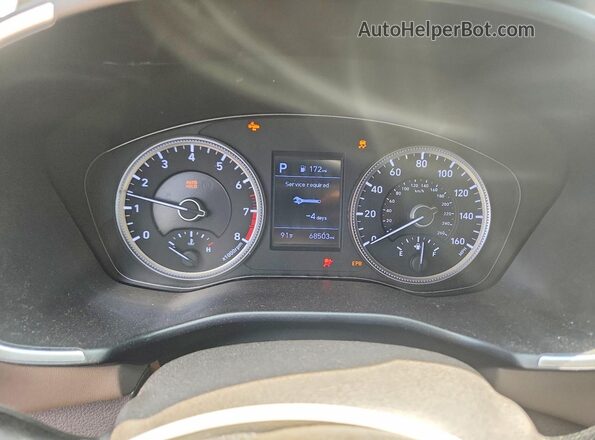 5NMS23AD2LH161119 2020 HYUNDAI SANTA Blue Widok zestawu wskaźników