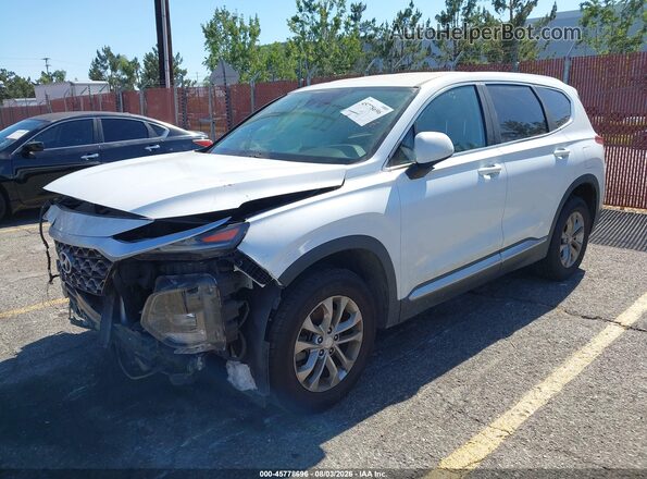 5NMS23AD4KH100403 2019 HYUNDAI SANTA FE White Vista tres cuartos delantera izquierda