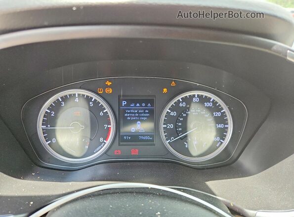 5NMS23AD4KH134440 2019 HYUNDAI SANTA Red ხელსაწყოთა პანელის ხედი