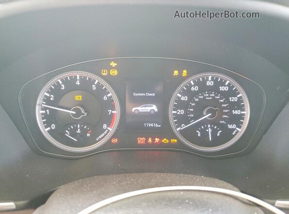 5NMS23AD5KH036825 2019 HYUNDAI SANTA Gray Instrument cluster view