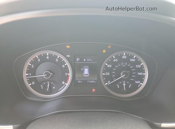 5NMS23AD5KH041894 2019 HYUNDAI SANTA Blue ხელსაწყოთა პანელის ხედი