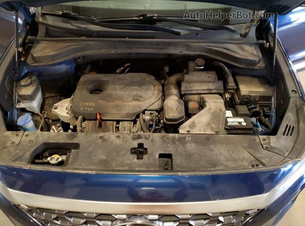 5NMS23AD6KH103450 2019 HYUNDAI SANTA Blue ძრავის განყოფილების ხედი