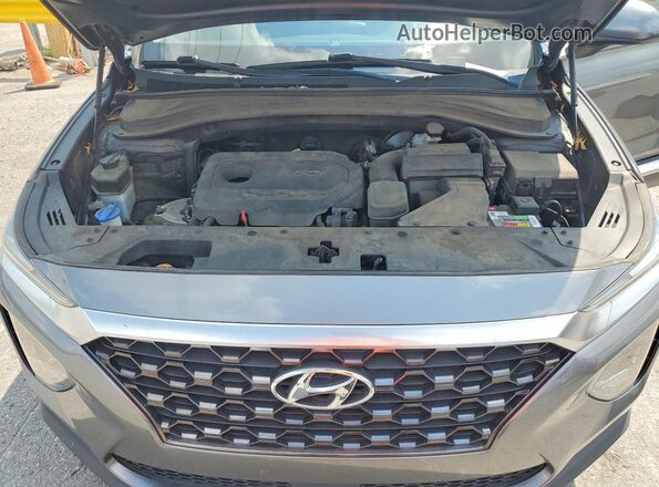 5NMS23AD7KH011702 2019 HYUNDAI SANTA Gray ძრავის განყოფილების ხედი