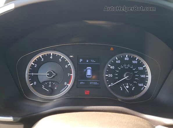 5NMS23ADXKH118405 2019 HYUNDAI SANTA White Vista del cuadro de instrumentos