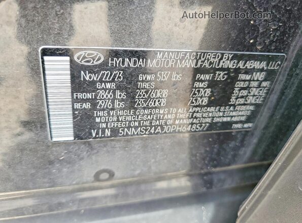 5NMS24AJ0PH648577 2023 HYUNDAI SANTA Charcoal Vista del compartimento del motor