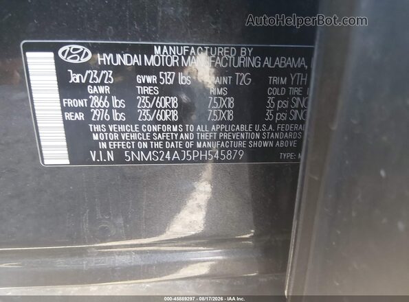 5NMS24AJ5PH545879 2023 HYUNDAI SANTA FE Gray Vista del compartimento del motor