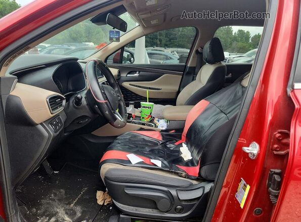 5NMS2CAD3KH031185 2019 HYUNDAI SANTA Red Вид салону спереду