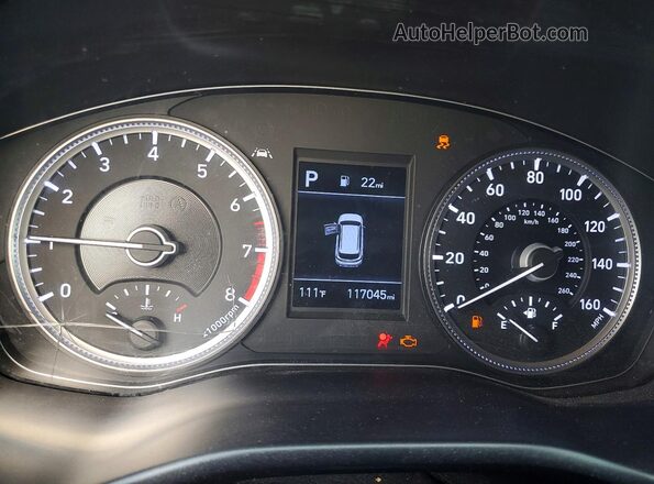 5NMS2CAD3KH110002 2019 HYUNDAI SANTA Blue Instrument cluster view