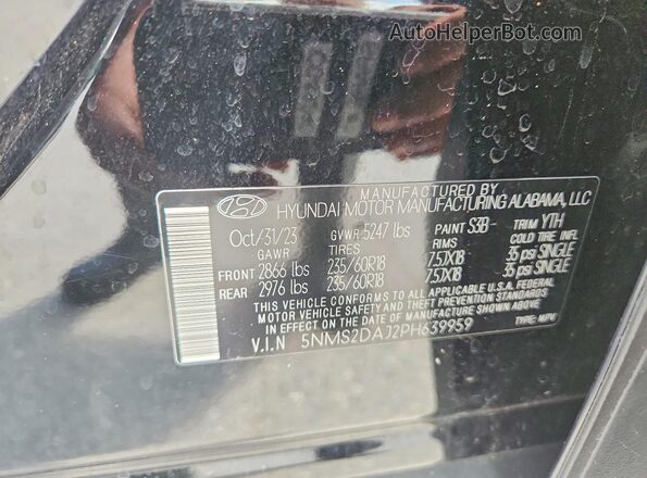 5NMS2DAJ2PH639959 2023 HYUNDAI SANTA Black Engine compartment view
