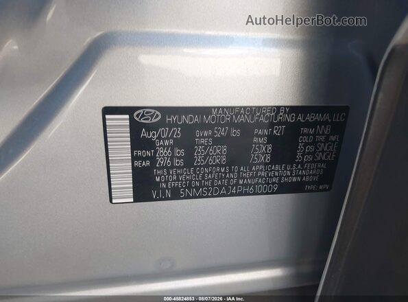 5NMS2DAJ4PH610009 2023 HYUNDAI SANTA FE Silver Engine compartment view