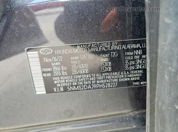 5NMS2DAJ9PH528227 2023 HYUNDAI SANTA Серый Вид подкапотного пространства