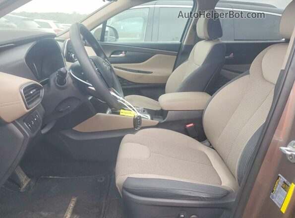 5NMS33AD0KH067154 2019 HYUNDAI SANTA Tan წინა სალონის ხედი