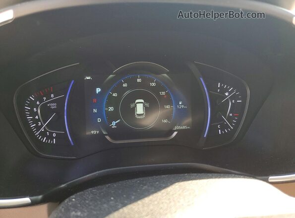 5NMS33AD5LH266816 2020 HYUNDAI SANTA White Instrument cluster view