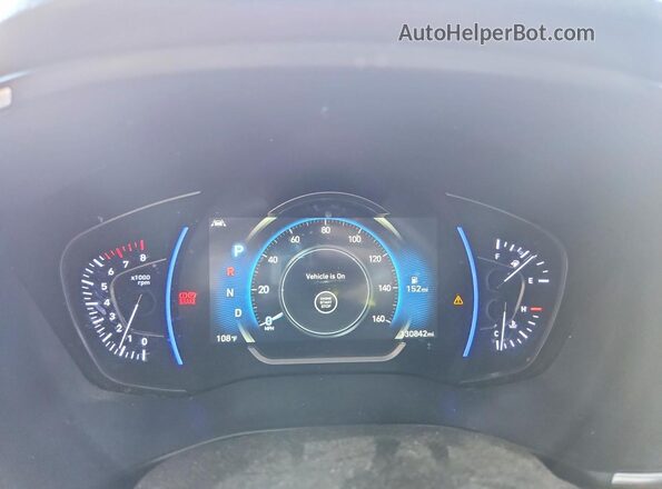 5NMS33AD6KH013390 2019 HYUNDAI SANTA Gray Вид щитка приладів