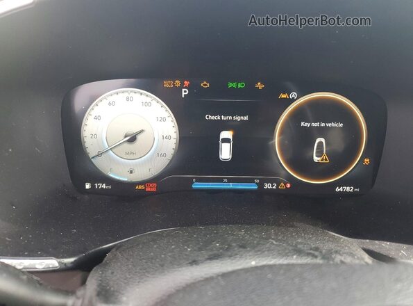 5NMS34AJ8MH311664 2021 HYUNDAI SANTA Gray Widok zestawu wskaźników