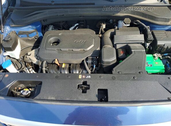 5NMS3CAD2KH086675 2019 HYUNDAI SANTA Blue Engine compartment view