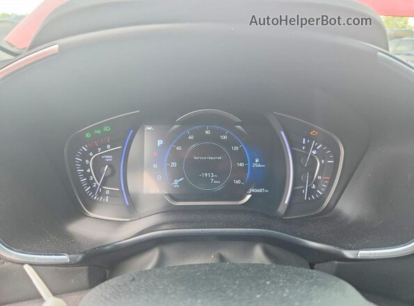 5NMS3CAD4KH055606 2019 HYUNDAI SANTA Red Instrument cluster view
