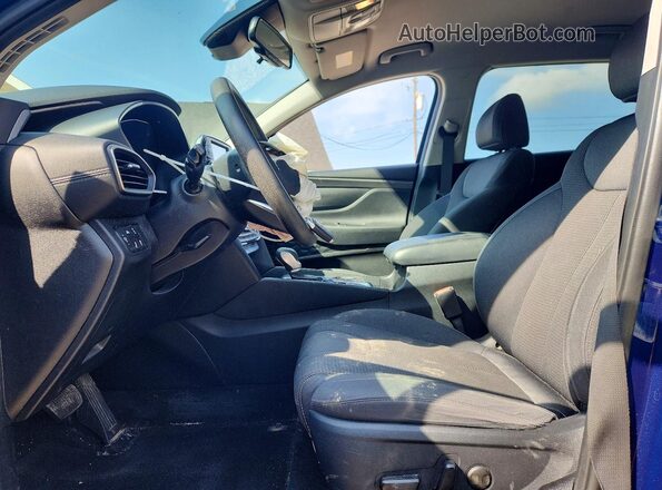 5NMS3CAD8KH095185 2019 HYUNDAI SANTA Blue Front interior view