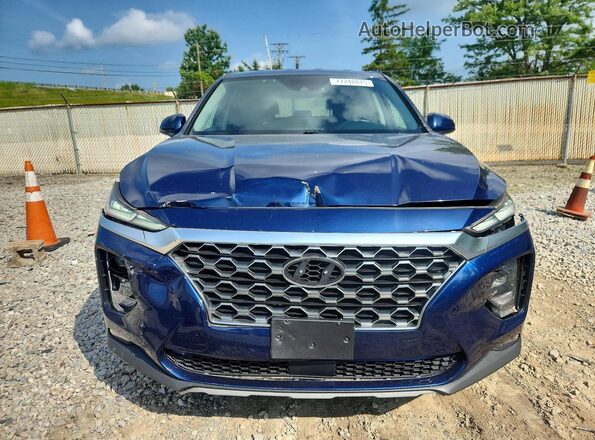 5NMS3CAD8KH095185 2019 HYUNDAI SANTA Blue Front view