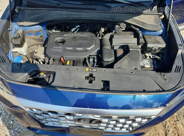 5NMS3CAD8KH095185 2019 HYUNDAI SANTA Blue Engine compartment view