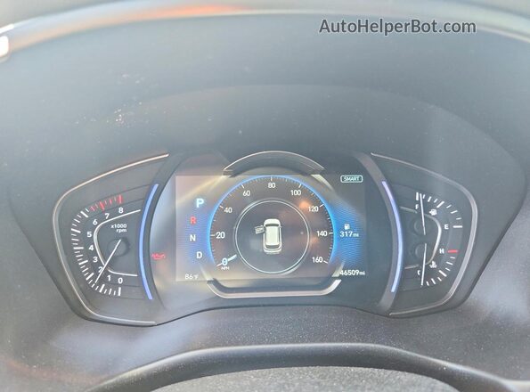 5NMS3CAD9KH099634 2019 HYUNDAI SANTA Silver Вид щитка приладів