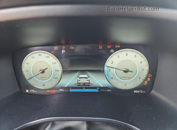 5NMS3DAJ6NH410890 2022 HYUNDAI SANTA Blue Vista del cuadro de instrumentos