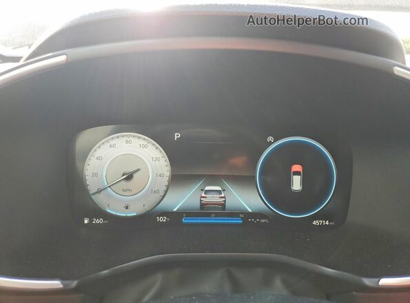 5NMS44AL4MH366983 2021 HYUNDAI SANTA Black Instrument cluster view