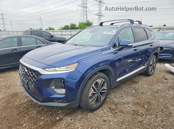 5NMS53AA6KH053324 2019 HYUNDAI SANTA FE Синий Задняя левая четверть