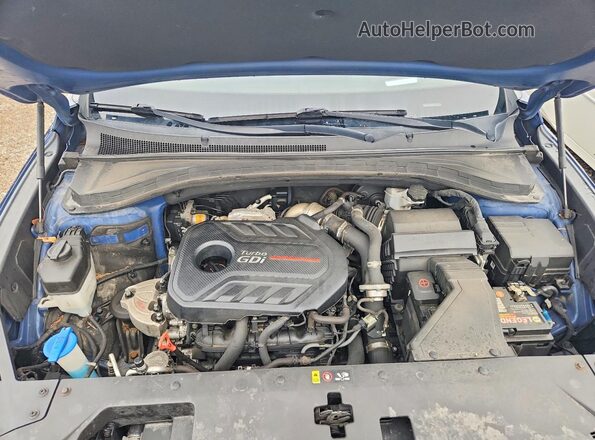 5NMS53AA6KH053324 2019 HYUNDAI SANTA FE Синий Вид подкапотного пространства