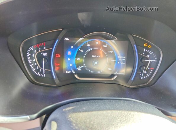 5NMS53AD0LH199617 2020 HYUNDAI SANTA Gray Вид щитка приладів