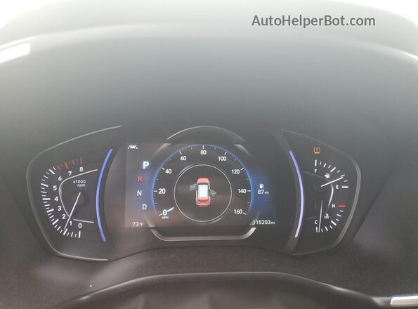 5NMS53AD4KH050304 2019 HYUNDAI SANTA White ხელსაწყოთა პანელის ხედი