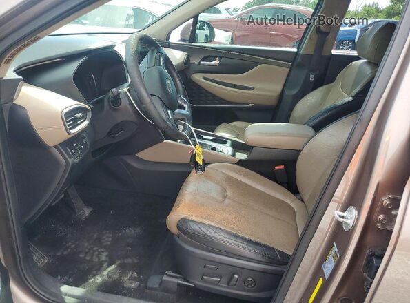 5NMS53ADXLH200255 2020 HYUNDAI SANTA Коричневый Вид салона спереди