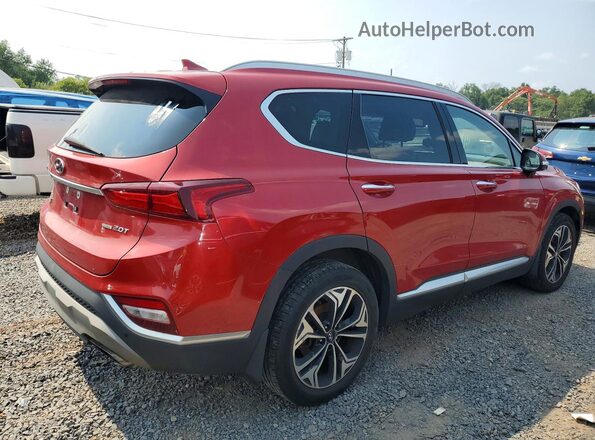 5NMS5CAA9KH133815 2019 HYUNDAI SANTA Темно-бордовый Задняя правая четверть