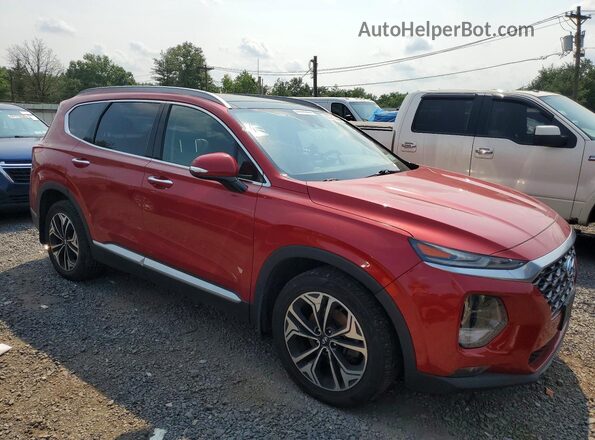 5NMS5CAA9KH133815 2019 HYUNDAI SANTA Темно-бордовый Передняя правая четверть